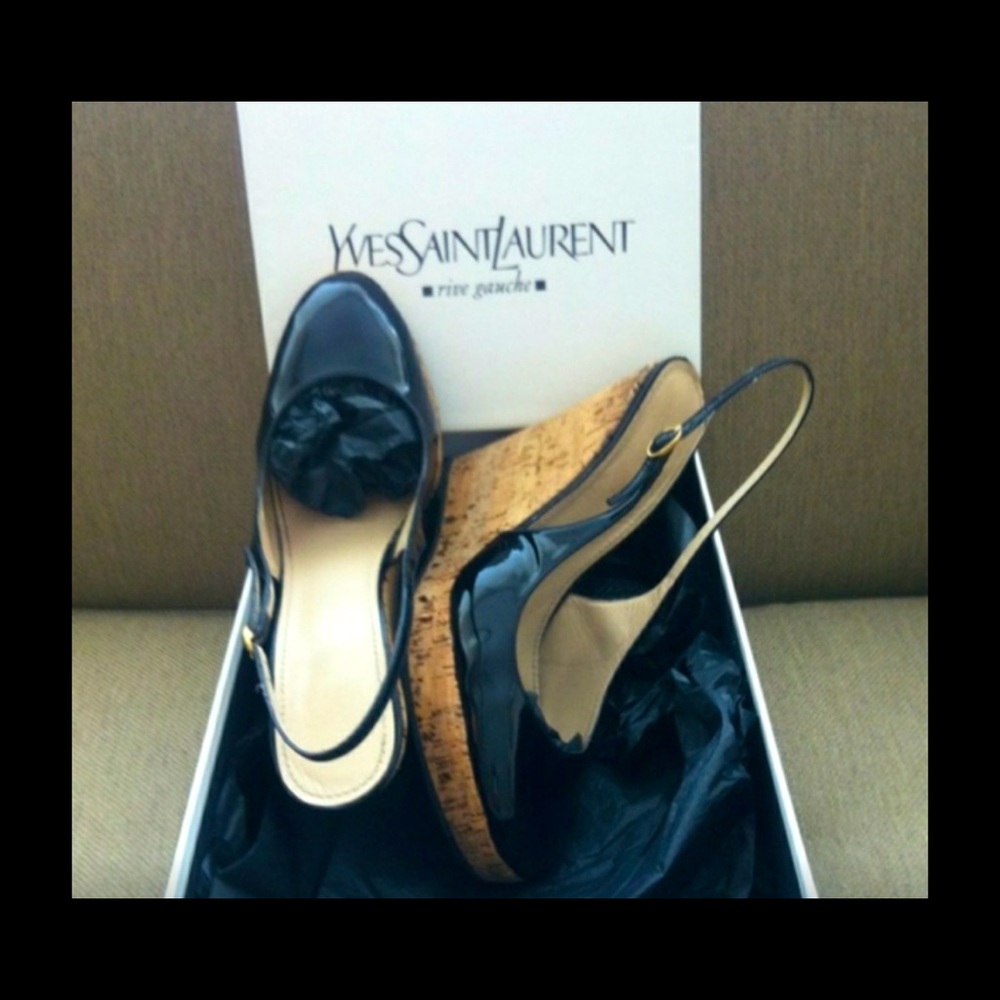 Yves Saint Lauren Slingback Wedged Shoes
